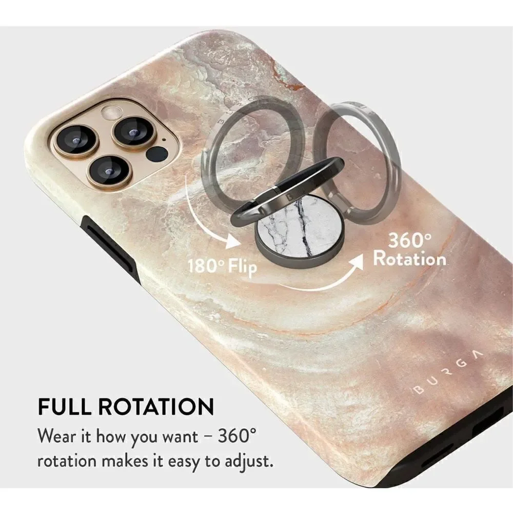 Burga Satin White - Marble iPhone X / XS Case & Marble Ring Holder Set Preowned